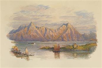 WILLIAM TROST RICHARDS Two landscape watercolors.